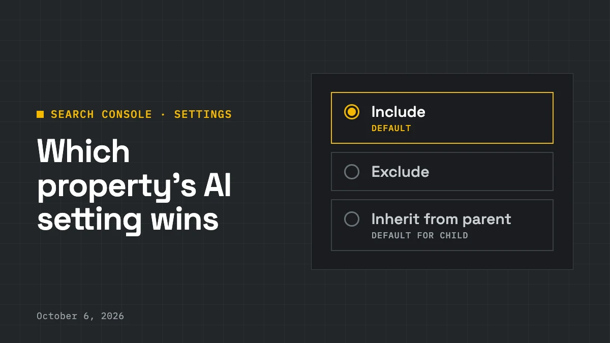 The three options of the Search generative AI control: Include (default), Exclude, Inherit from parent (default for child properties)