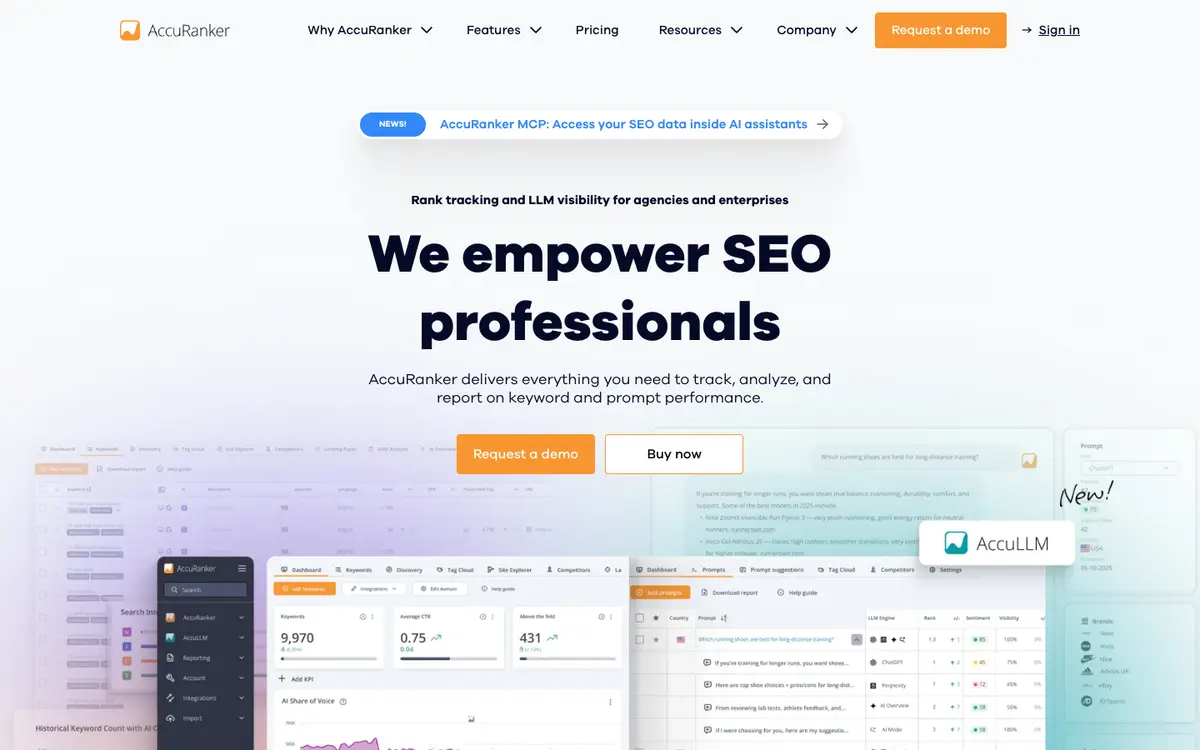 AccuRanker home page