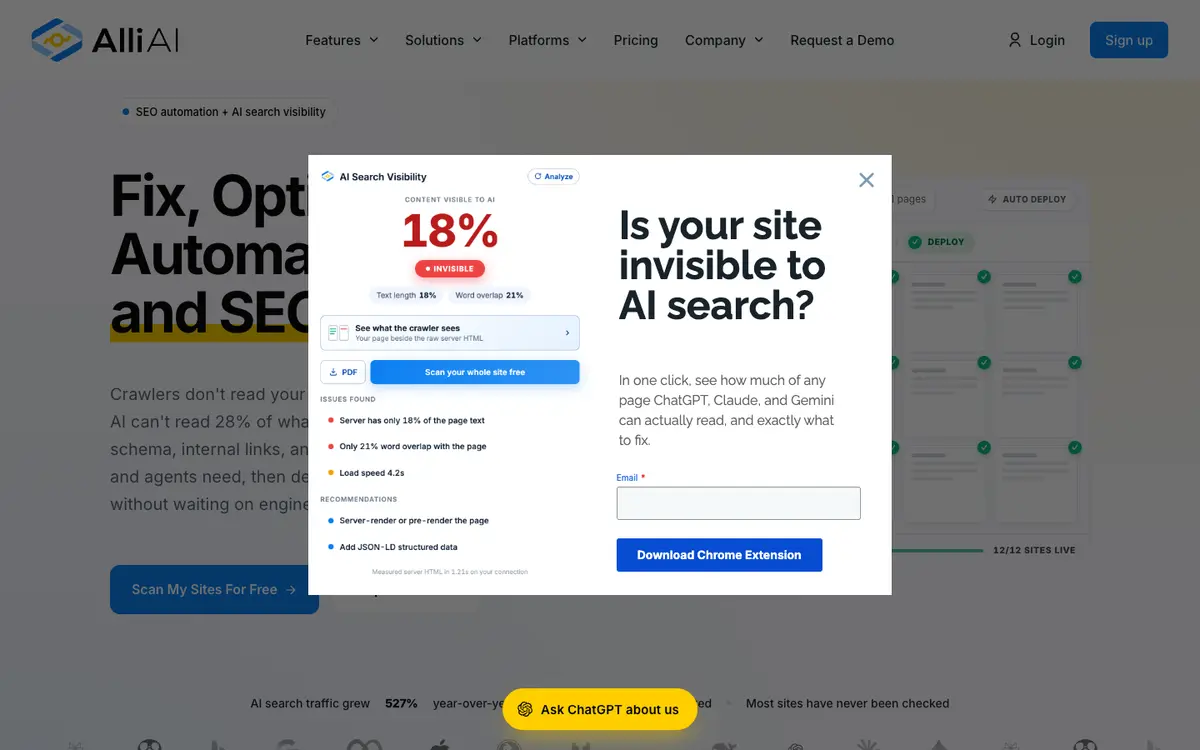 Alli AI home page