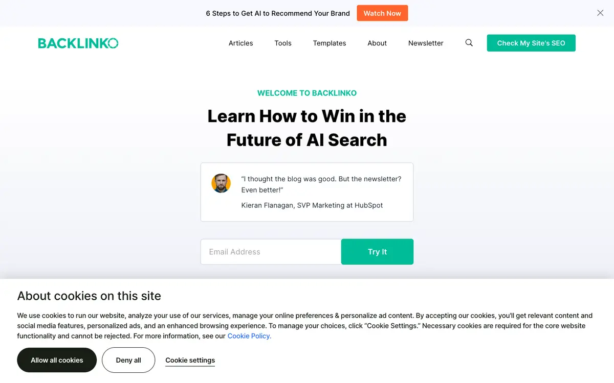 Backlinko home page