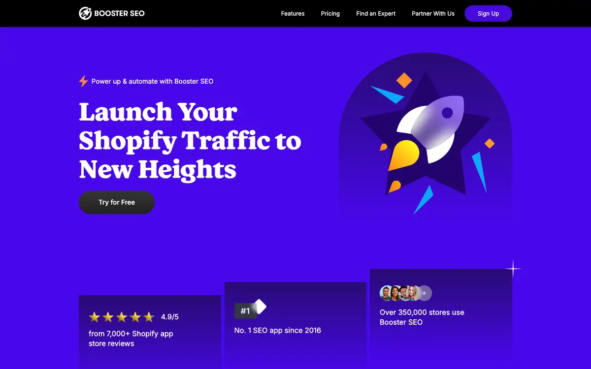 BOOSTER AI SEO + AEO OPTIMIZER home page