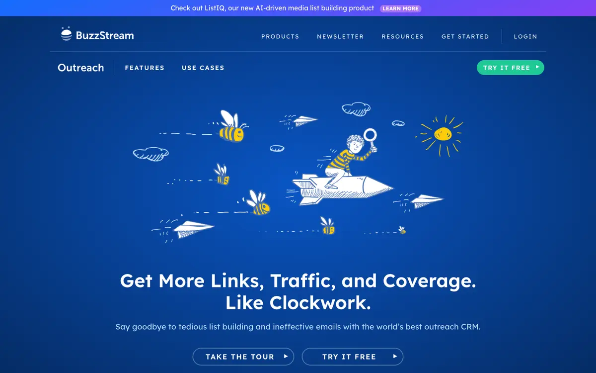 BuzzStream home page