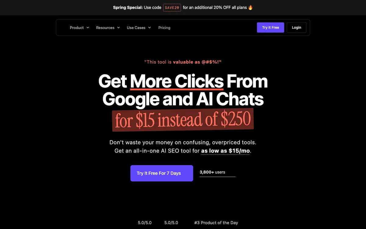 Clicks.so home page