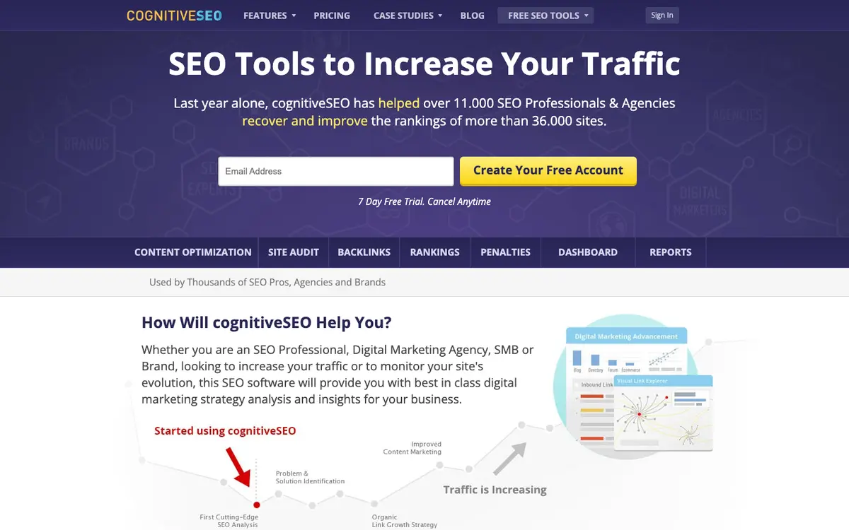 cognitiveSEO home page
