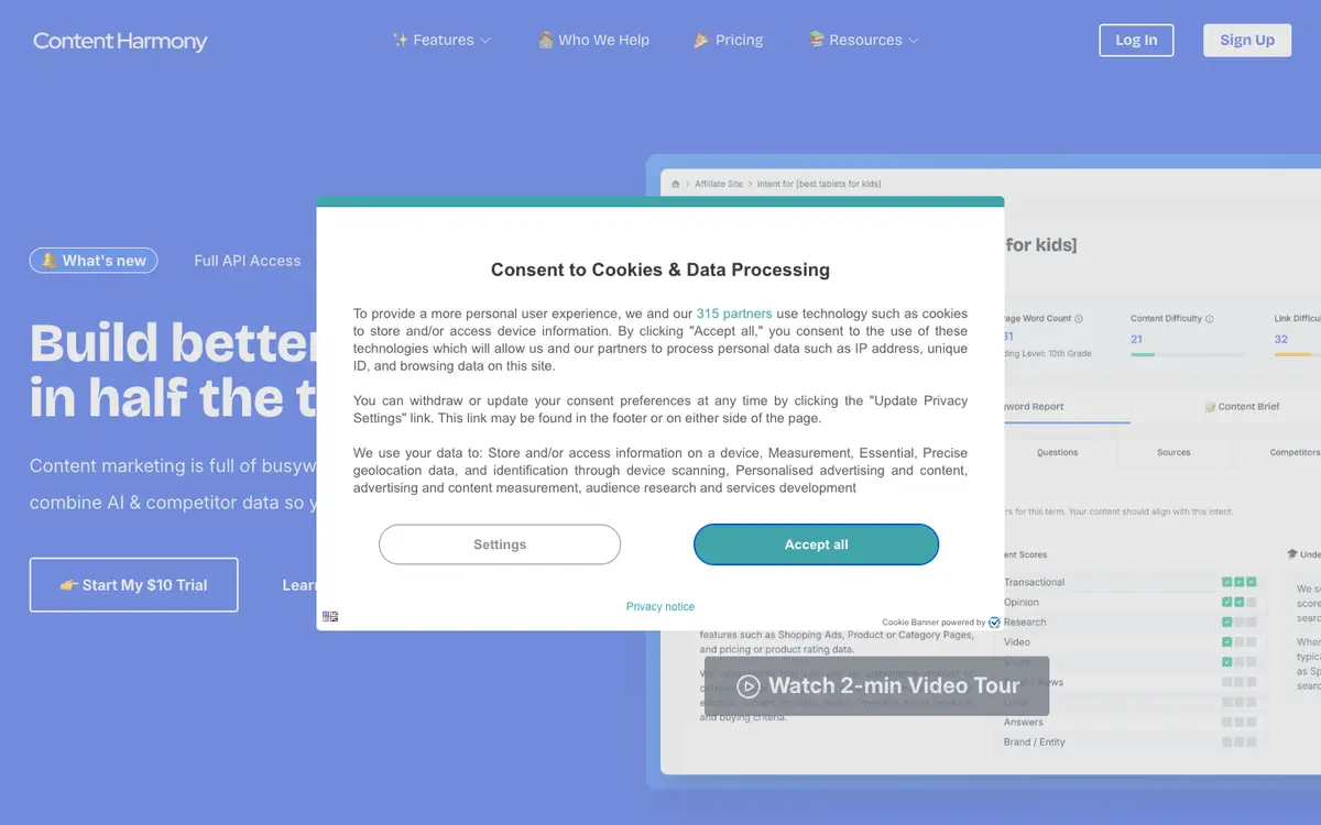 Content Harmony home page