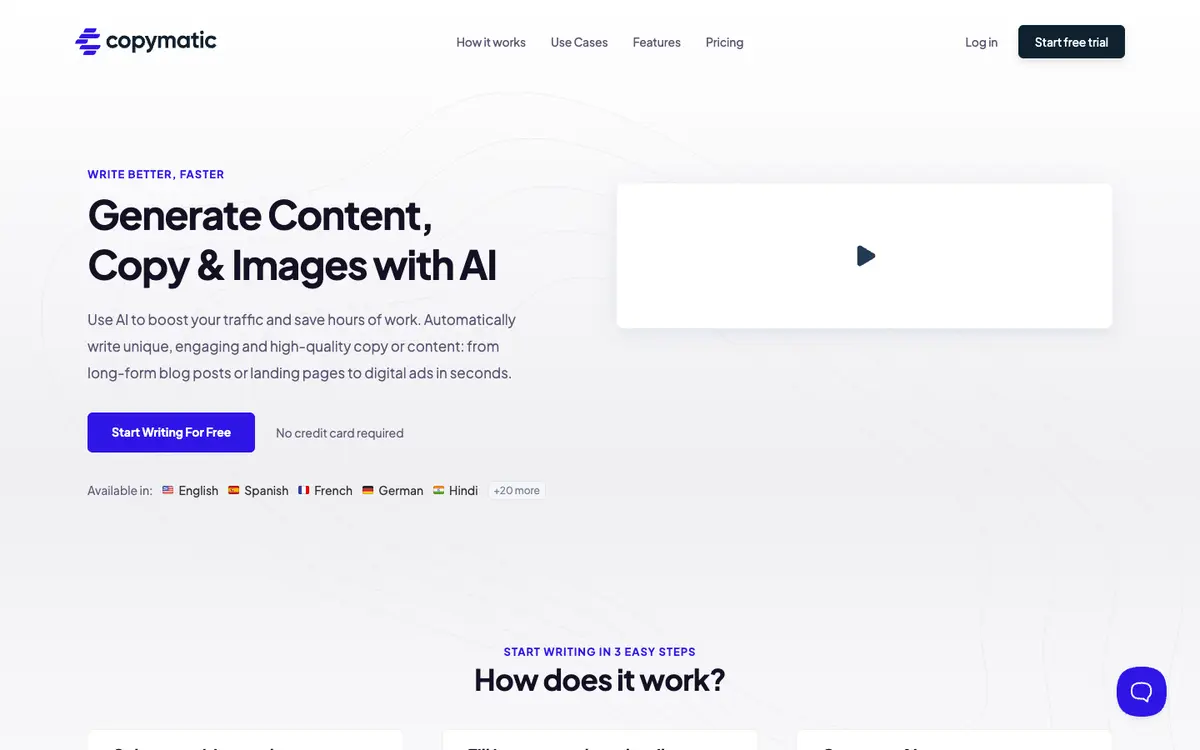 Copymatic home page