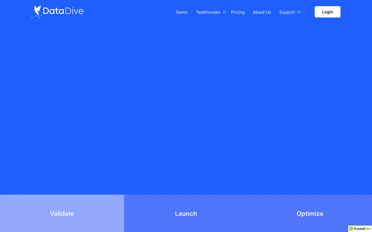 Data Dive home page