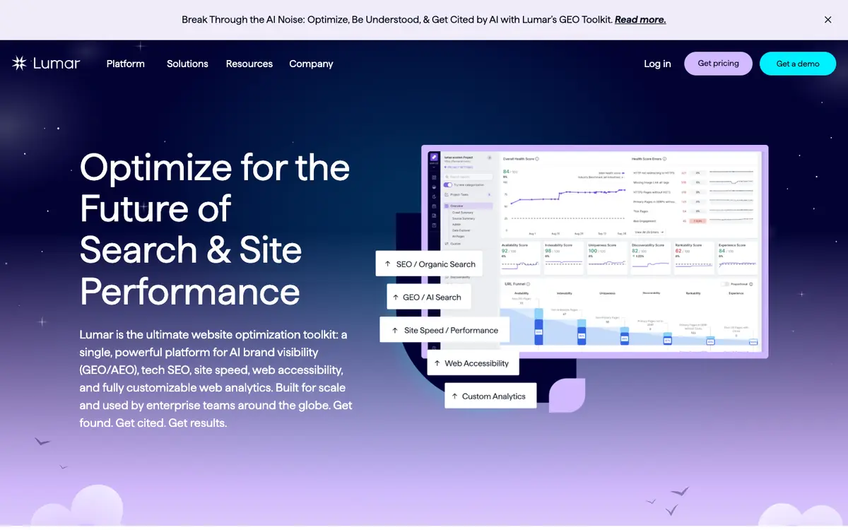 Lumar (formerly DeepCrawl) home page