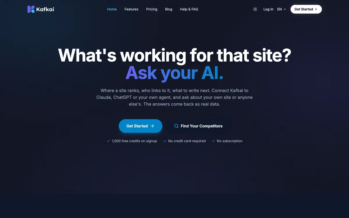 Kafkai home page
