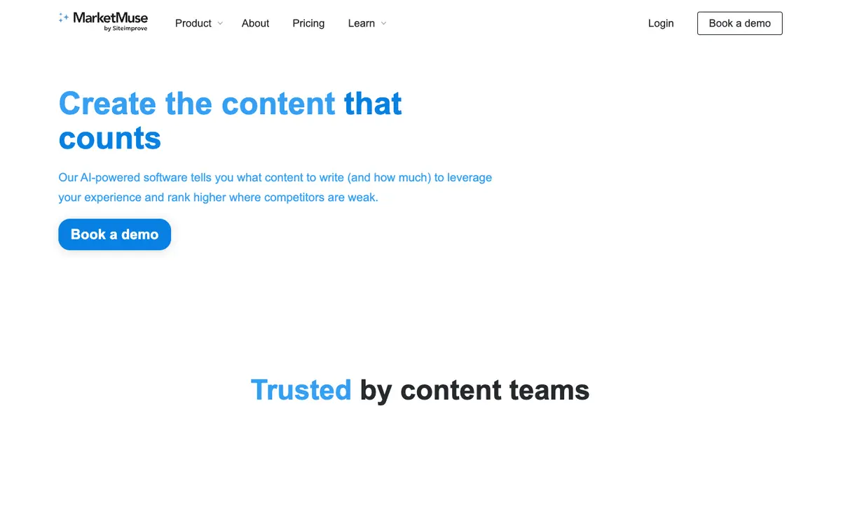 MarketMuse home page