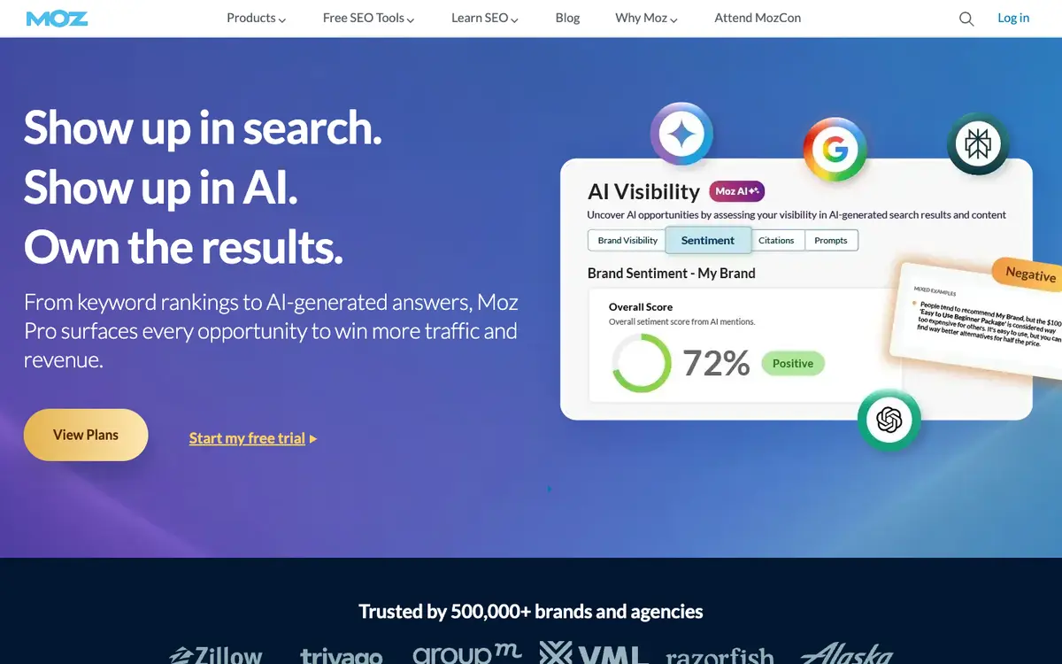 Moz Pro home page
