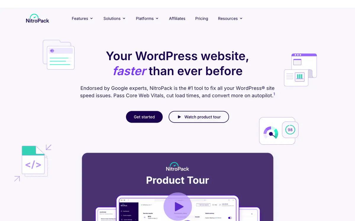 NitroPack home page