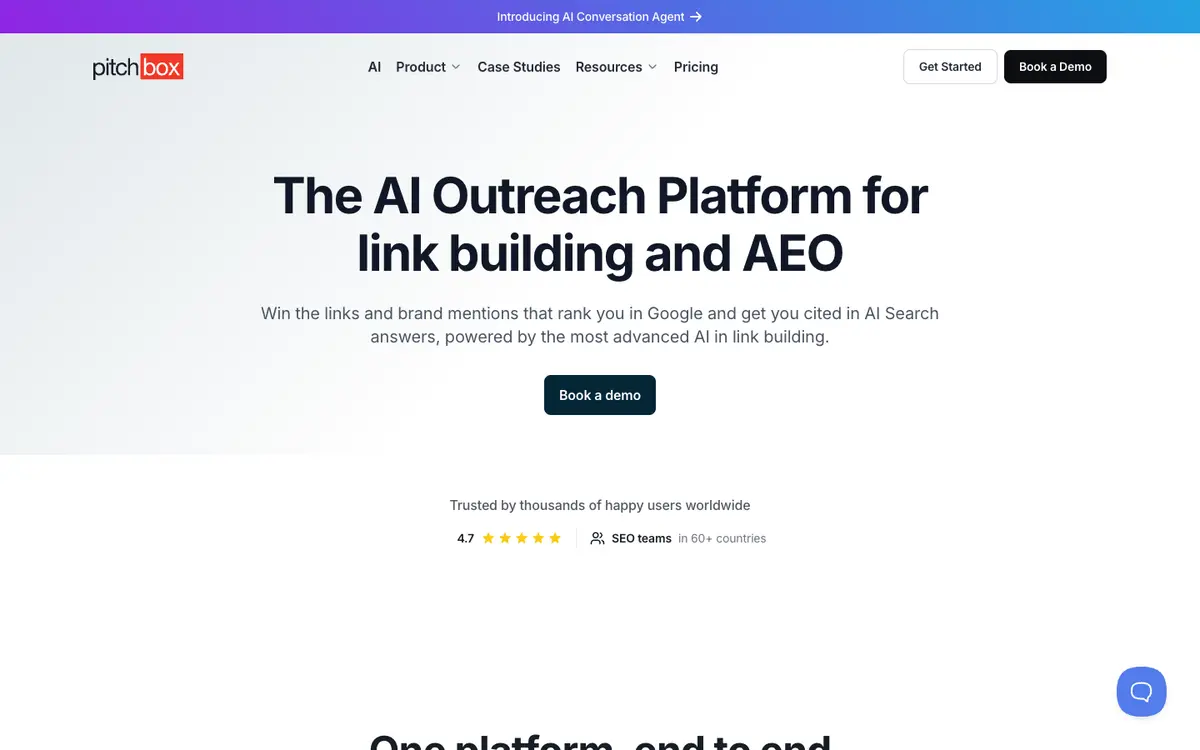 Pitchbox home page