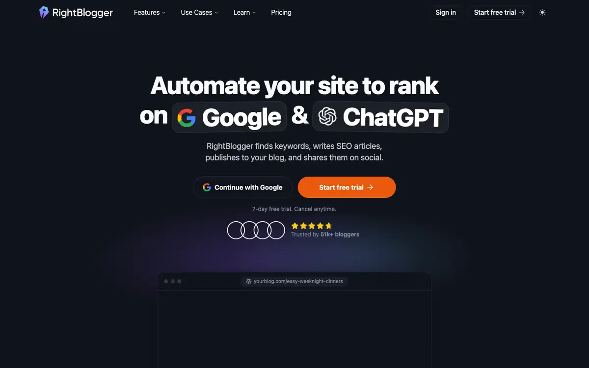 RightBlogger home page