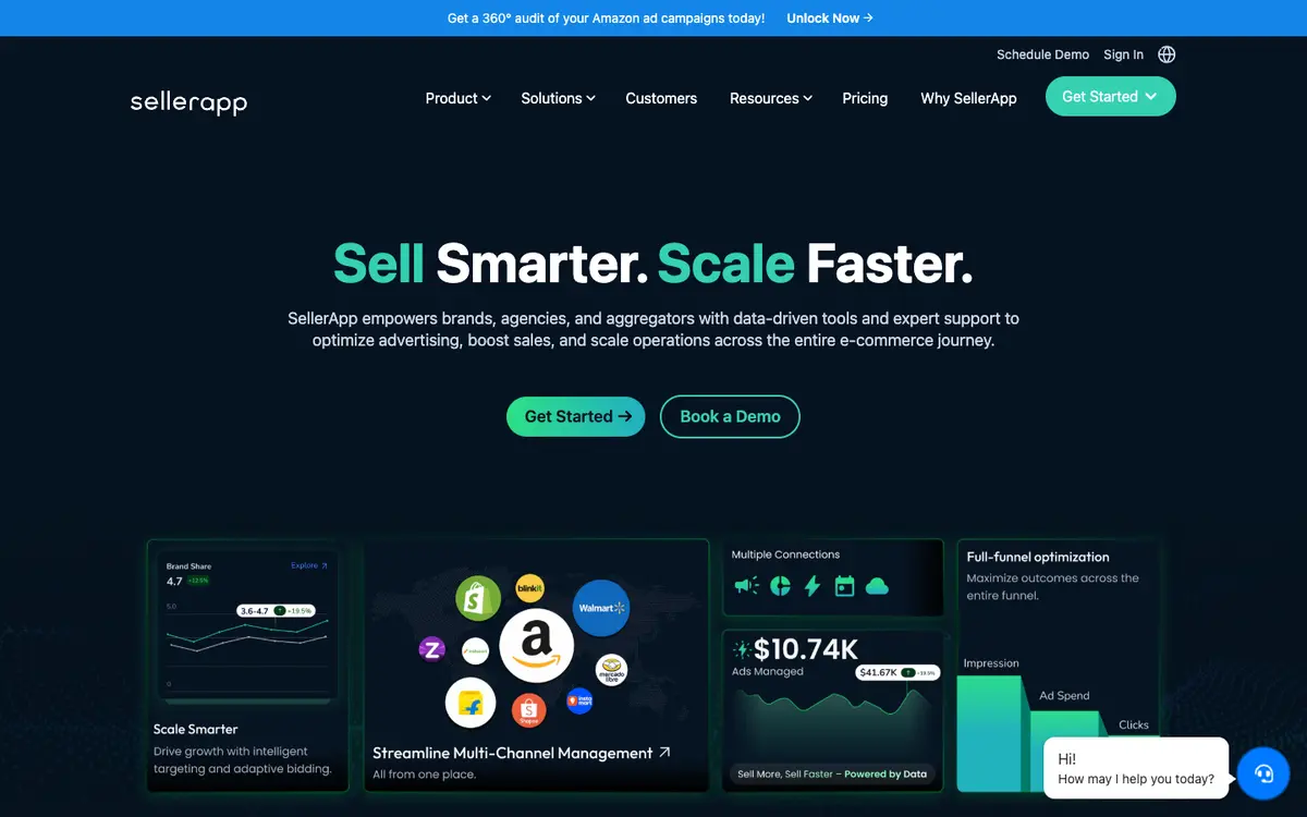 SellerApp home page