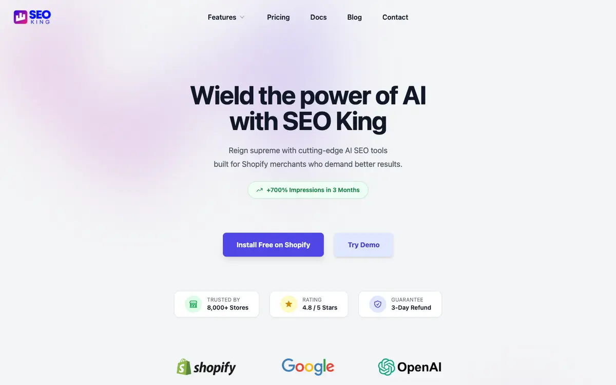 SEO King home page