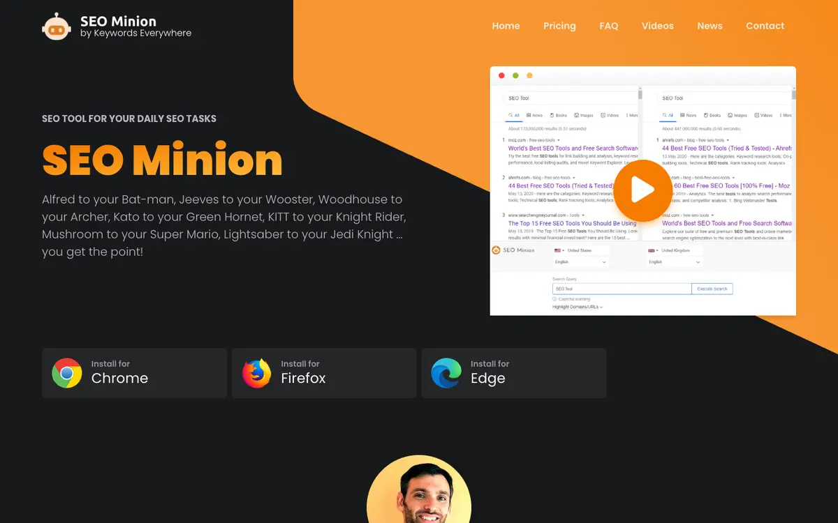 SEO Minion home page