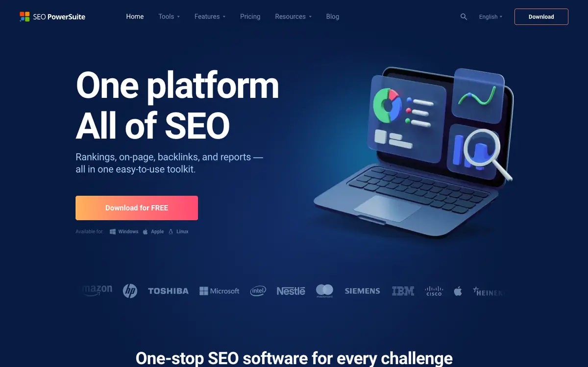 SEO PowerSuite home page