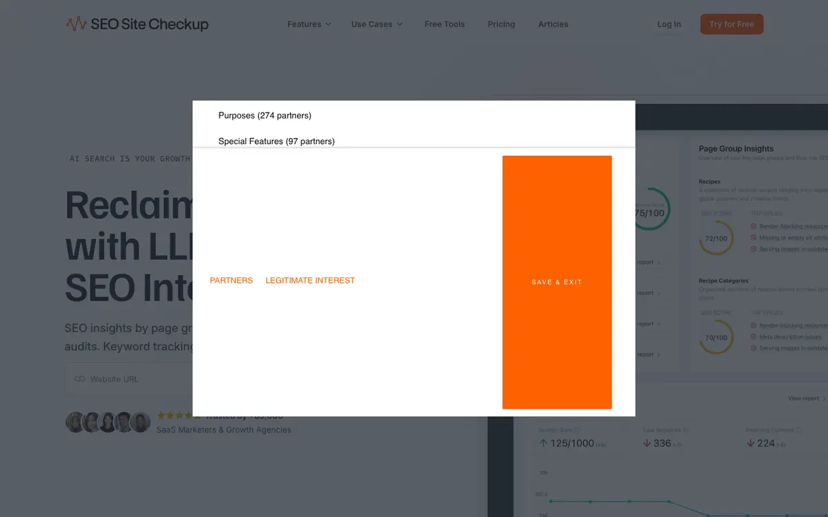 SEO Site Checkup home page