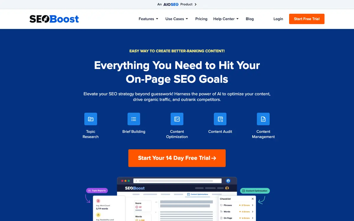 SEOBoost home page