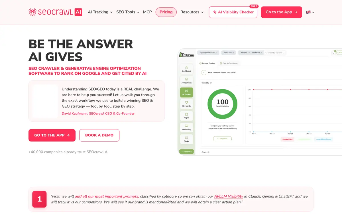 SEOcrawl AI home page