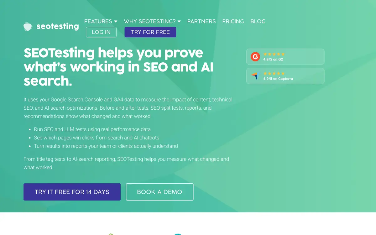SEOTesting home page