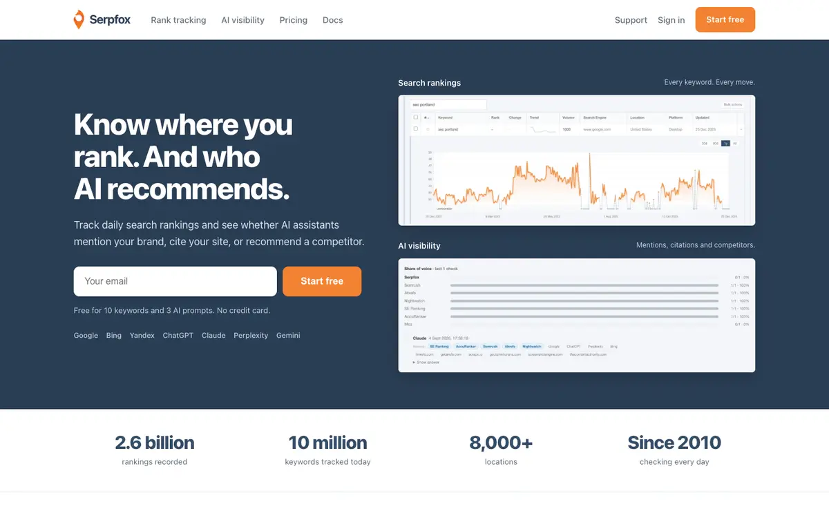 Serpfox home page