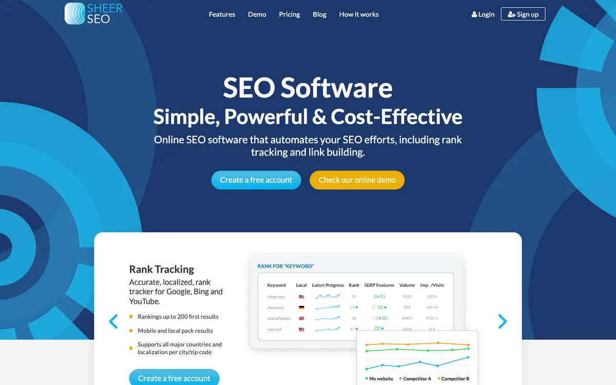 SheerSEO home page