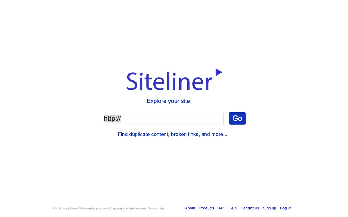 Siteliner home page