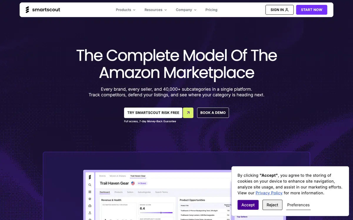 SmartScout home page
