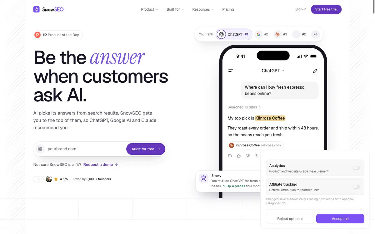 SnowSEO home page