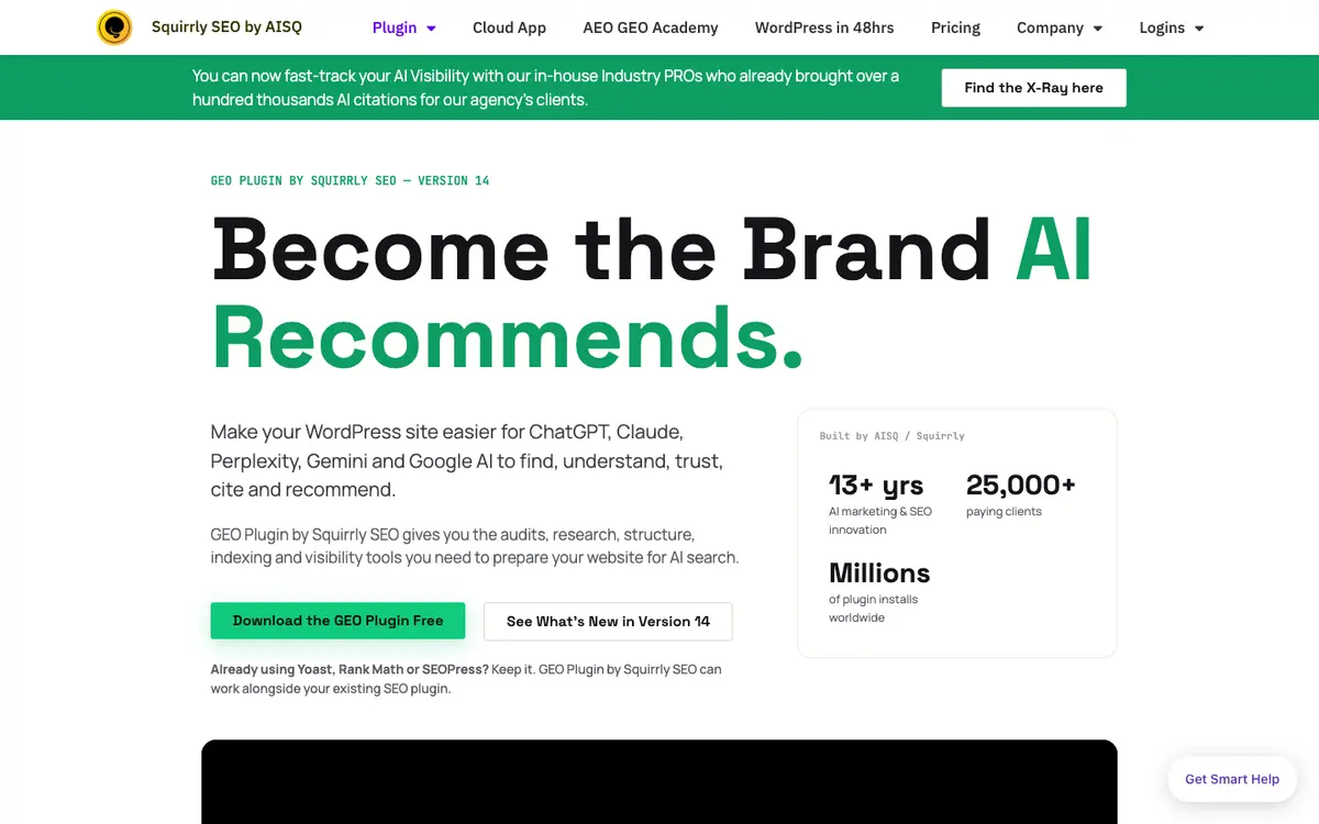 Squirrly SEO home page